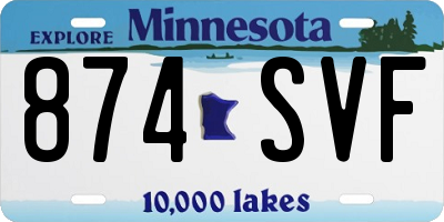MN license plate 874SVF