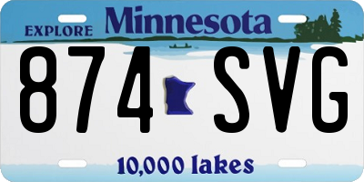 MN license plate 874SVG