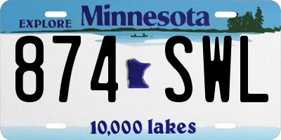 MN license plate 874SWL