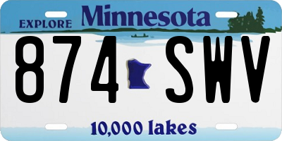 MN license plate 874SWV