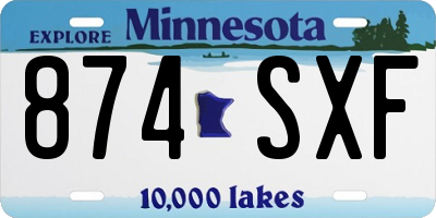 MN license plate 874SXF