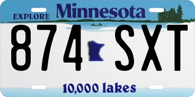 MN license plate 874SXT