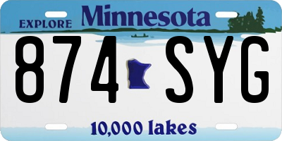 MN license plate 874SYG
