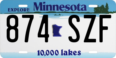 MN license plate 874SZF