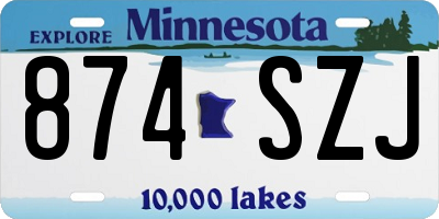MN license plate 874SZJ