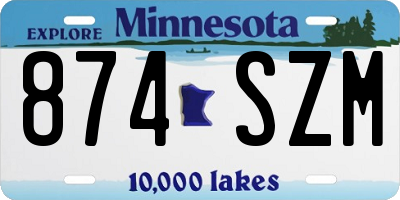 MN license plate 874SZM