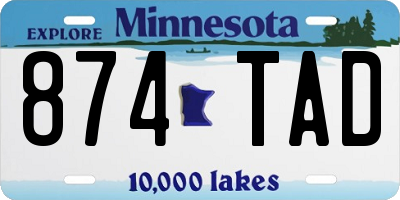 MN license plate 874TAD