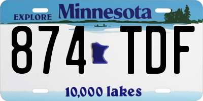 MN license plate 874TDF