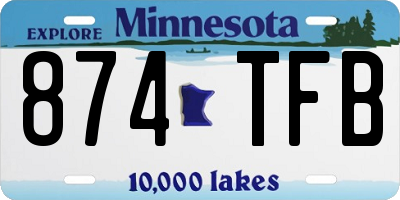 MN license plate 874TFB