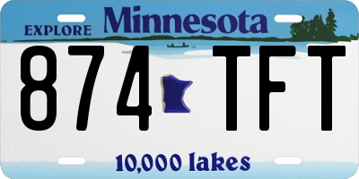 MN license plate 874TFT