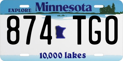 MN license plate 874TGO