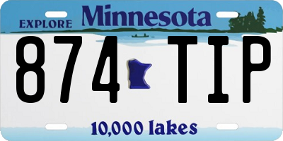 MN license plate 874TIP
