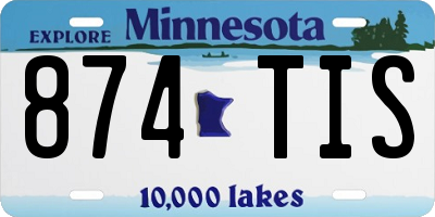 MN license plate 874TIS