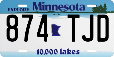 MN license plate 874TJD