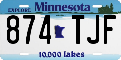 MN license plate 874TJF