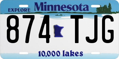 MN license plate 874TJG