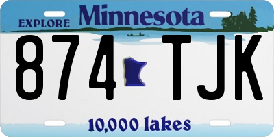 MN license plate 874TJK