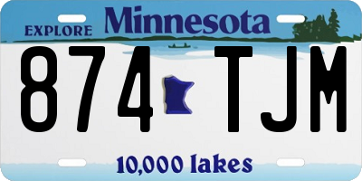MN license plate 874TJM