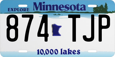 MN license plate 874TJP
