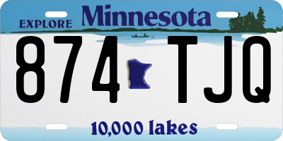 MN license plate 874TJQ