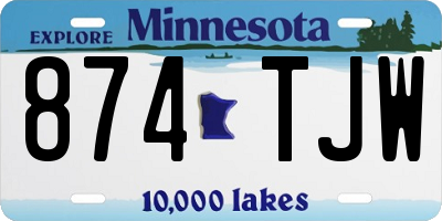 MN license plate 874TJW