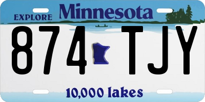 MN license plate 874TJY