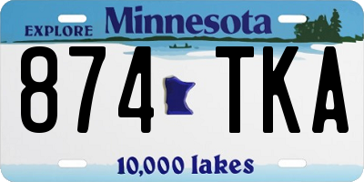 MN license plate 874TKA