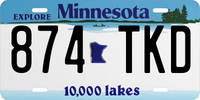 MN license plate 874TKD