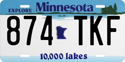 MN license plate 874TKF