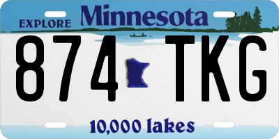 MN license plate 874TKG