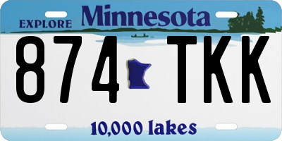 MN license plate 874TKK