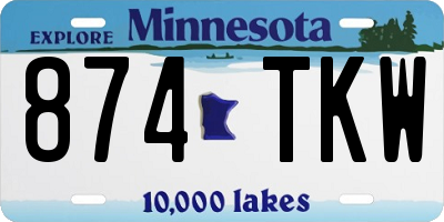 MN license plate 874TKW