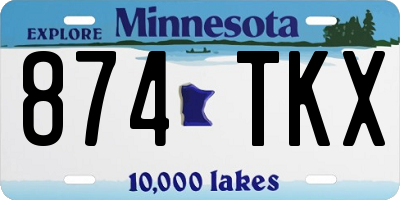 MN license plate 874TKX
