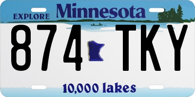 MN license plate 874TKY