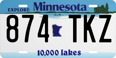 MN license plate 874TKZ