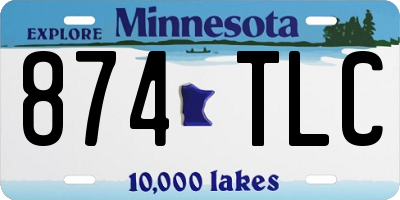 MN license plate 874TLC
