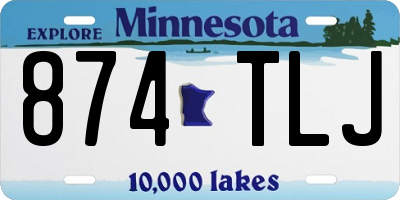 MN license plate 874TLJ