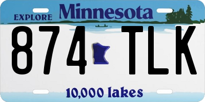 MN license plate 874TLK