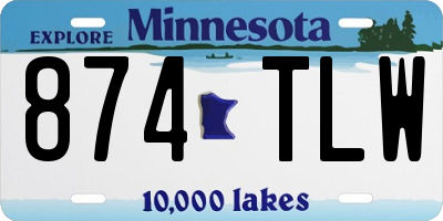 MN license plate 874TLW