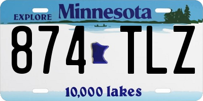 MN license plate 874TLZ