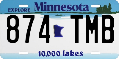 MN license plate 874TMB