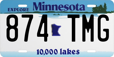 MN license plate 874TMG