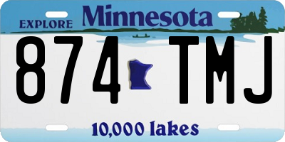 MN license plate 874TMJ