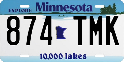 MN license plate 874TMK