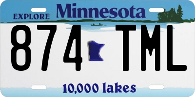 MN license plate 874TML