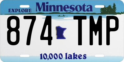 MN license plate 874TMP