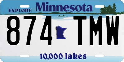 MN license plate 874TMW