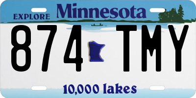 MN license plate 874TMY