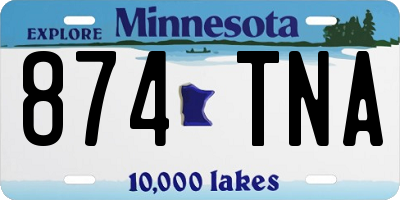 MN license plate 874TNA