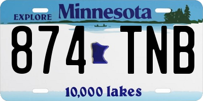 MN license plate 874TNB